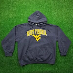 West Virginia Mountaineers Hoodie Mens XL Navy Blue Sweatshirt NCAA Football
